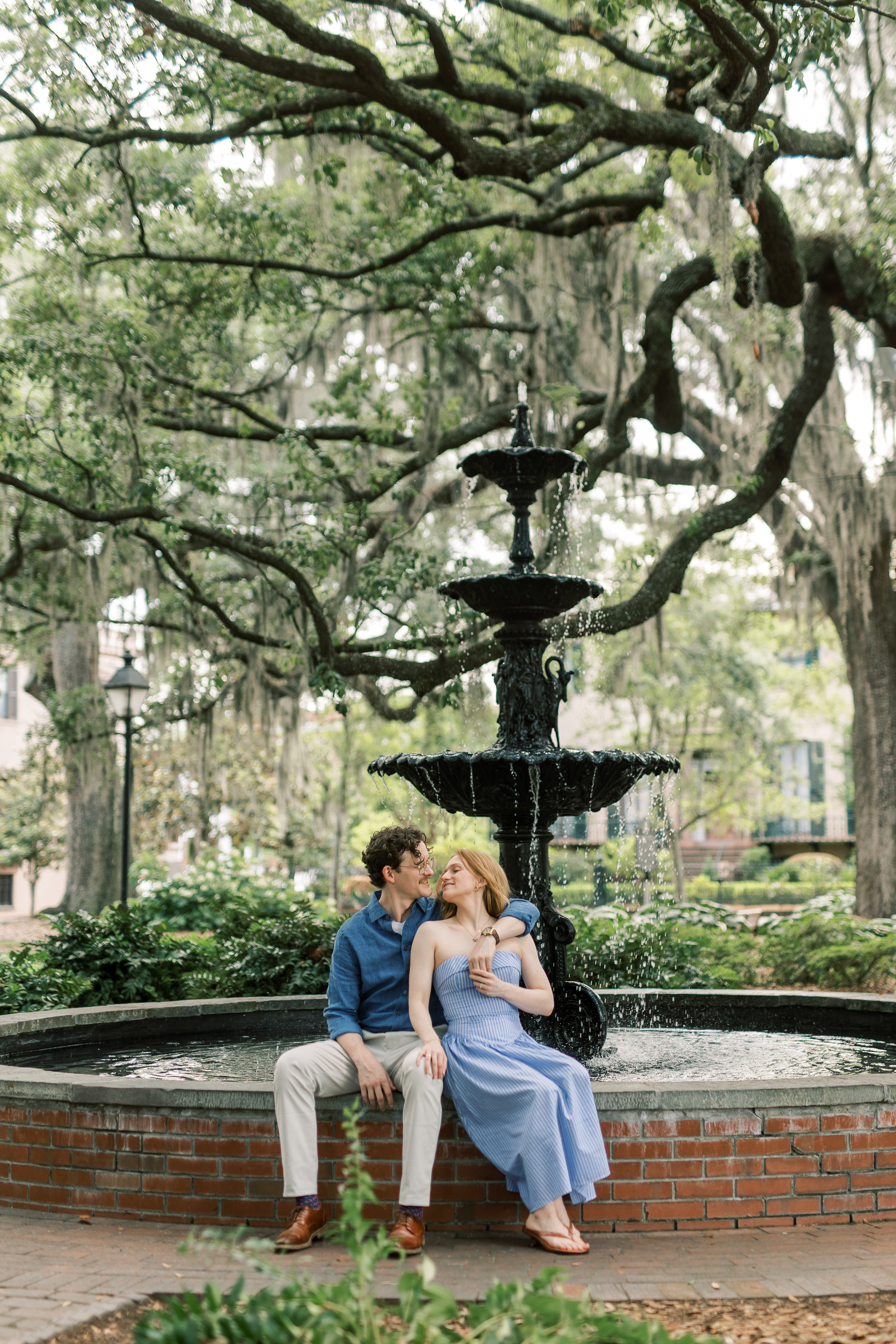 Morgan and Brendan posing together in Savannah