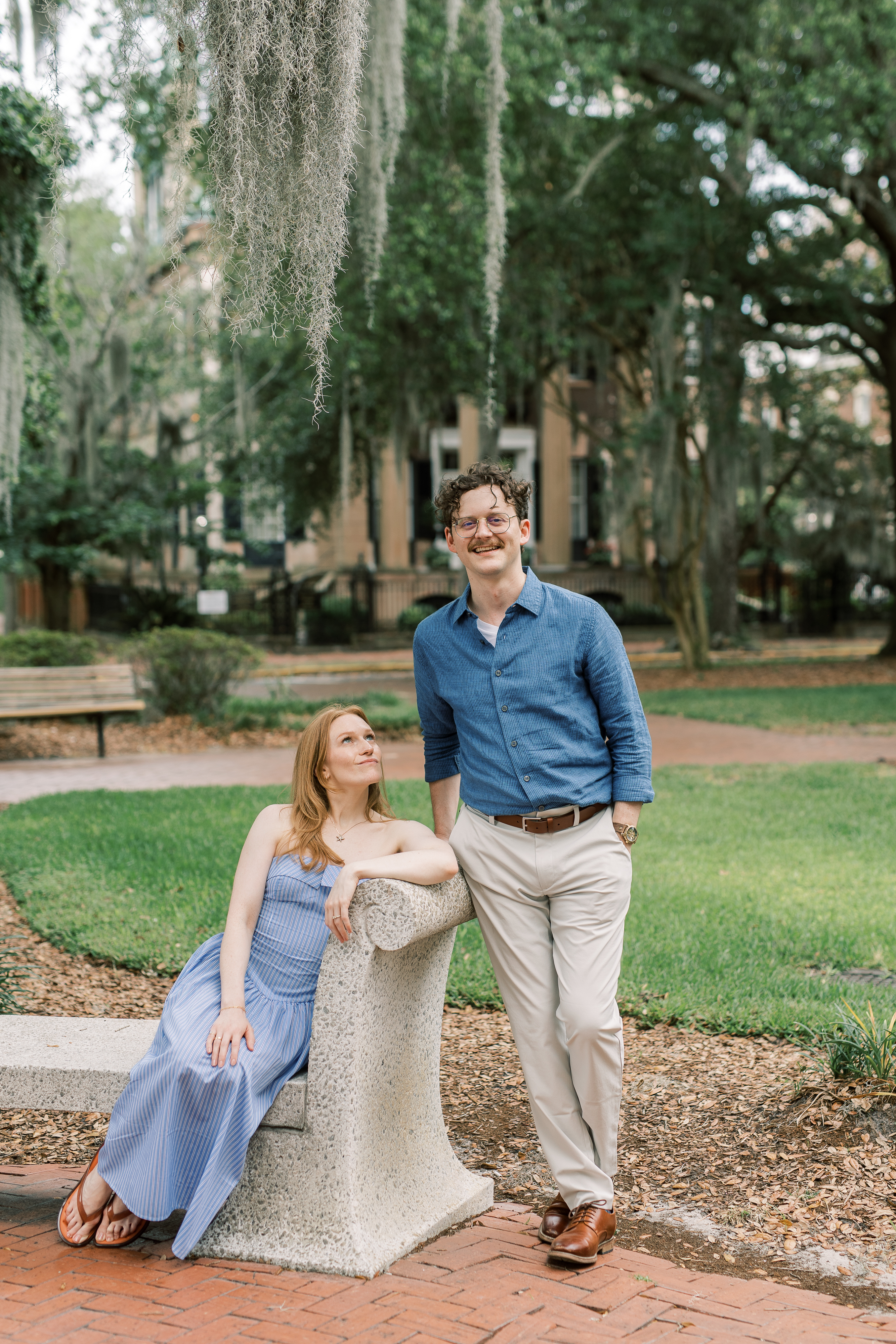 Morgan and Brendan laughing together during their photo session