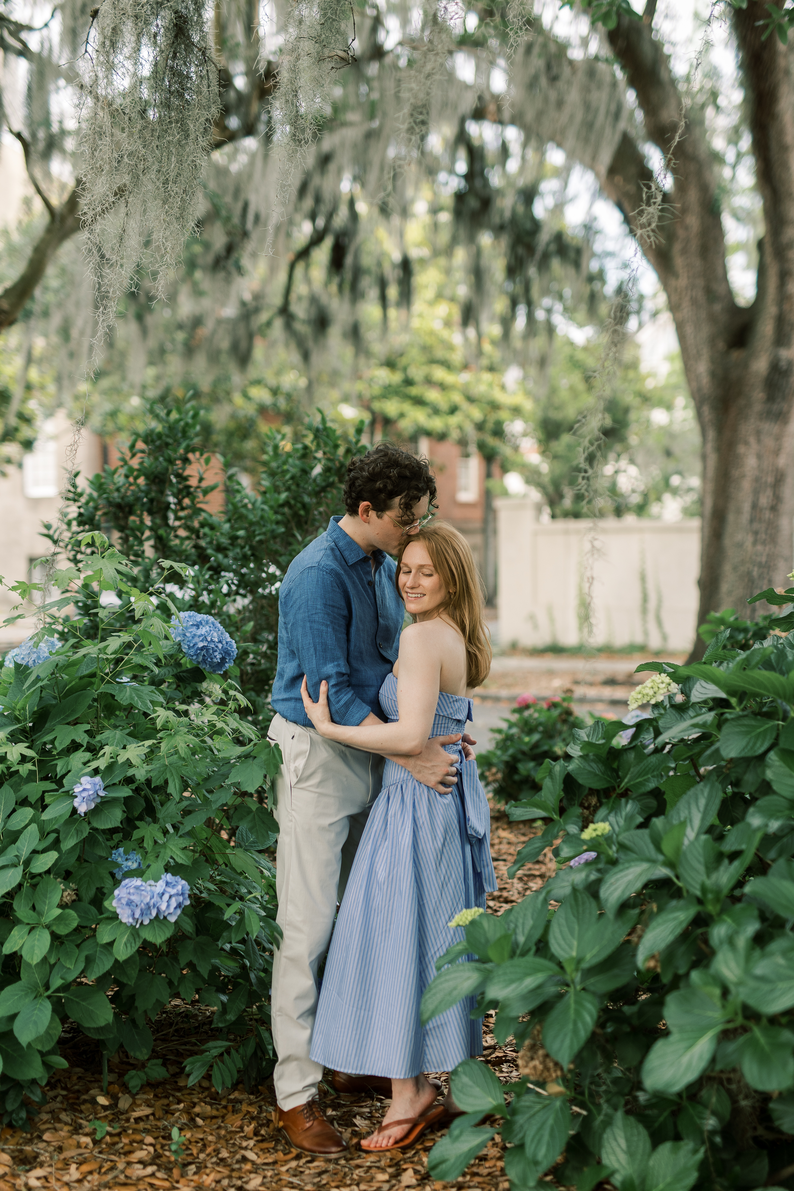 Morgan and Brendan close together during their engagement session